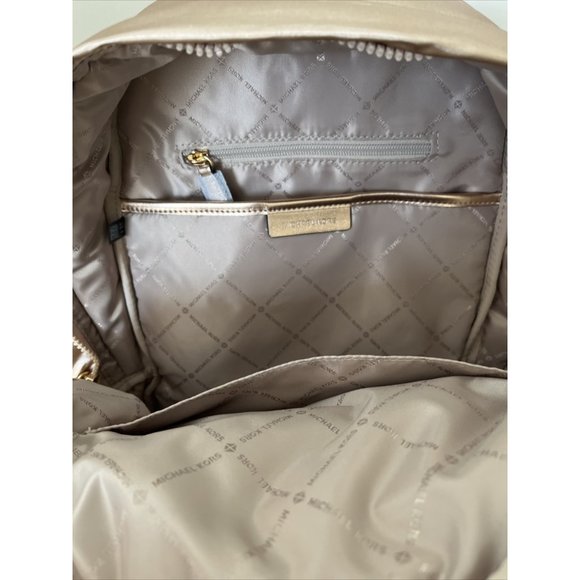 New Michael Kors Rae Medium Backpack Soft Quilted Polyester Rose Gold - Picture 3 of 6